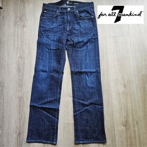 NWOT 7 For All Mankind Womens Dark Blue Straight Leg Jeans Size 31